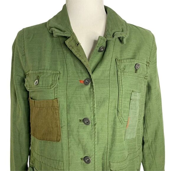 Anthropologie Hei Hei Utility Jacket XS Green Patchwork Embroidered Field NEW - Picture 3 of 7